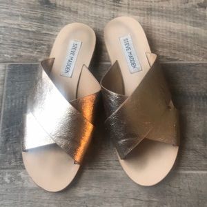 Steve Madden Rose Gold Slides